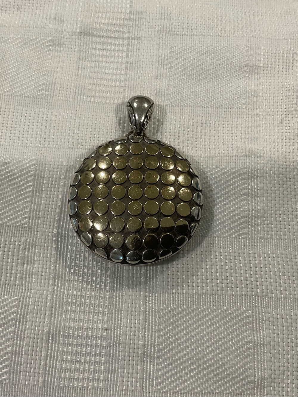 Vintage John Hardy Round Dot series Locket Pendant in 18k gold and 925 silver - Picture 2 of 8